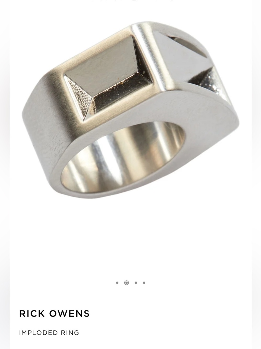 NWT Rick Owens Palladio Brass Imploded Ring. Size 56IT